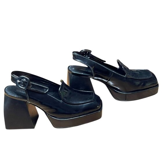 Jeffrey Campbell Glossy Black Platform Heels - Picture 4 of 14